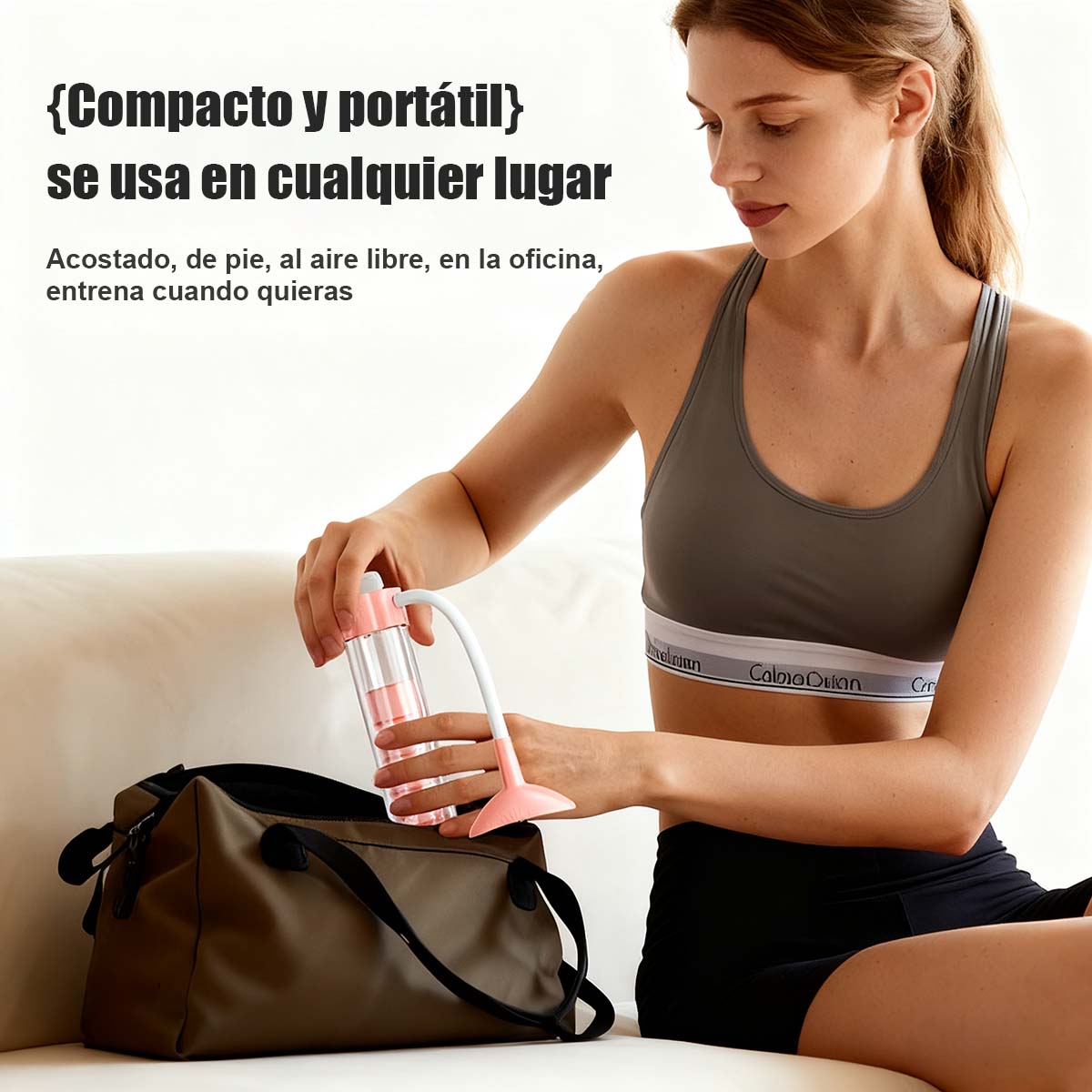 Entrenador de respiración para correr, fitness y fuerza; dispositivo de respiración tipo mancuerna para entrenamiento de respiración abdominal y capacidad pulmonar.