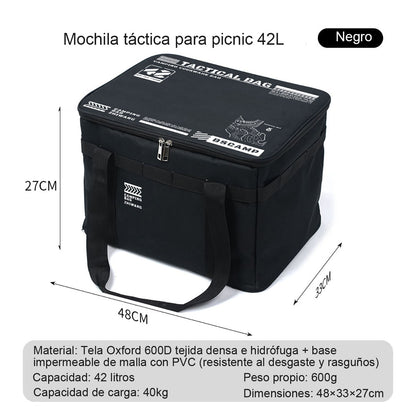 Caja plegable de almacenamiento para exteriores, contenedor de gran capacidad para picnic y camping, bolsa táctica para almacenar equipo, vajilla y utensilios de cocina.
