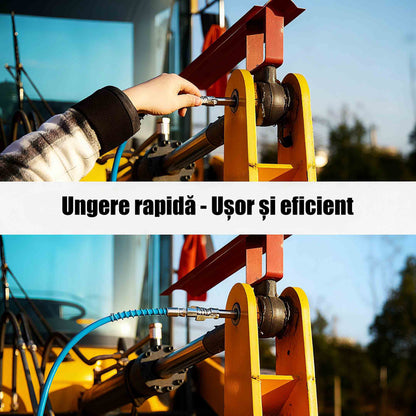 Cutie pentru unsoare cu duze de alimentare și mâner dublu