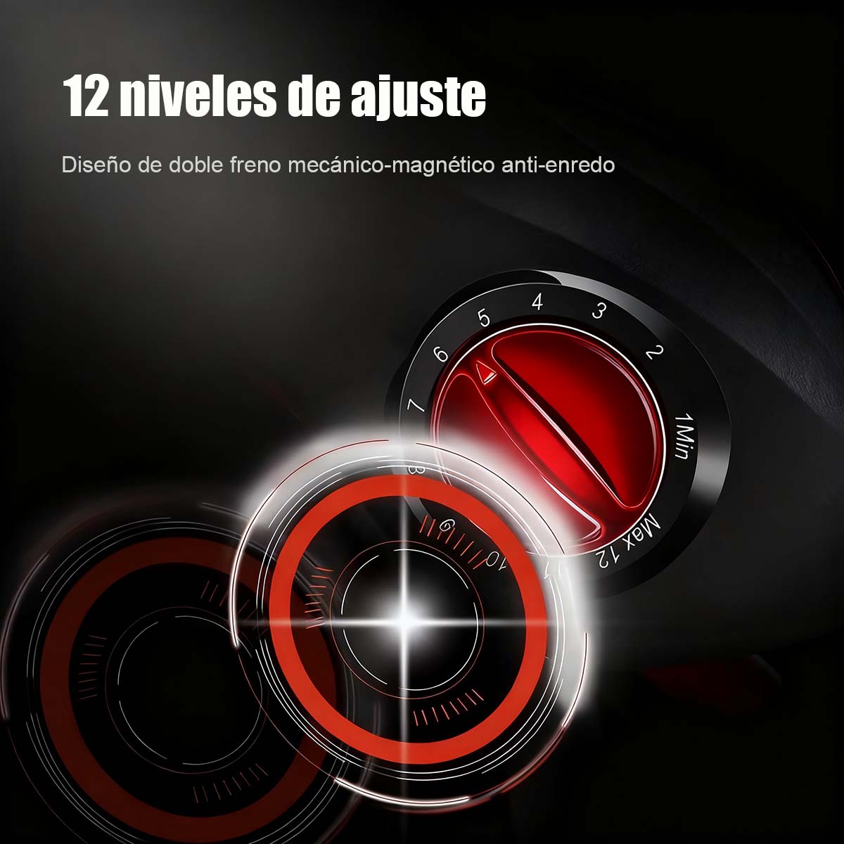 Conjunto de caña de pescar con carrete de metal negro y rojo, línea anti-explosión, para pesca de larga distancia, pesca en puente y embarcadero, carrete para pesca de percas.