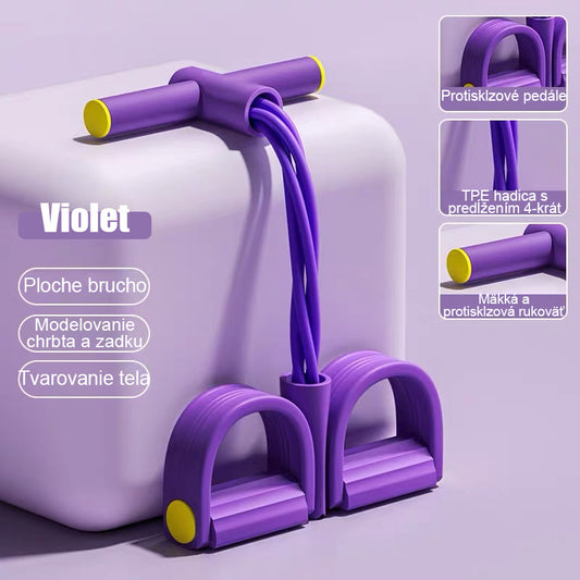 Posilňovací pás s pedálmi - Zázrak na brucho a nohy, 6/4 pásov, pre domácu telocvičňu