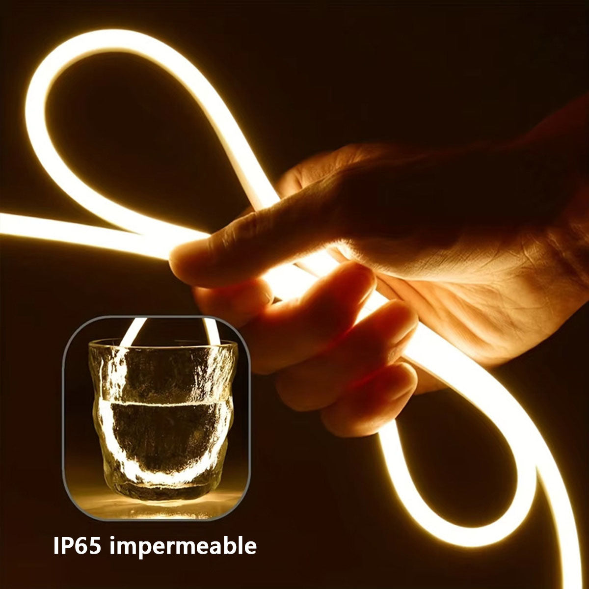 Tira de luz USB 5V de baja tensión, flexible, de neón, con tira de silicona impermeable, LED para espejo de maquillaje, cabecera de cama, fondo de televisión y luces ambientales.