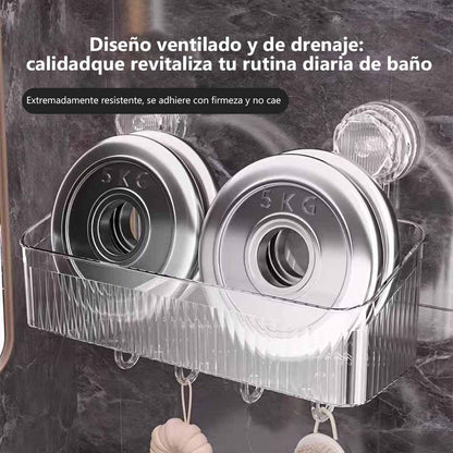 Estantería de baño con ventosas, colgante sin perforación, organizador de almacenamiento para lavabo, mueble colgante para espejo de baño.、