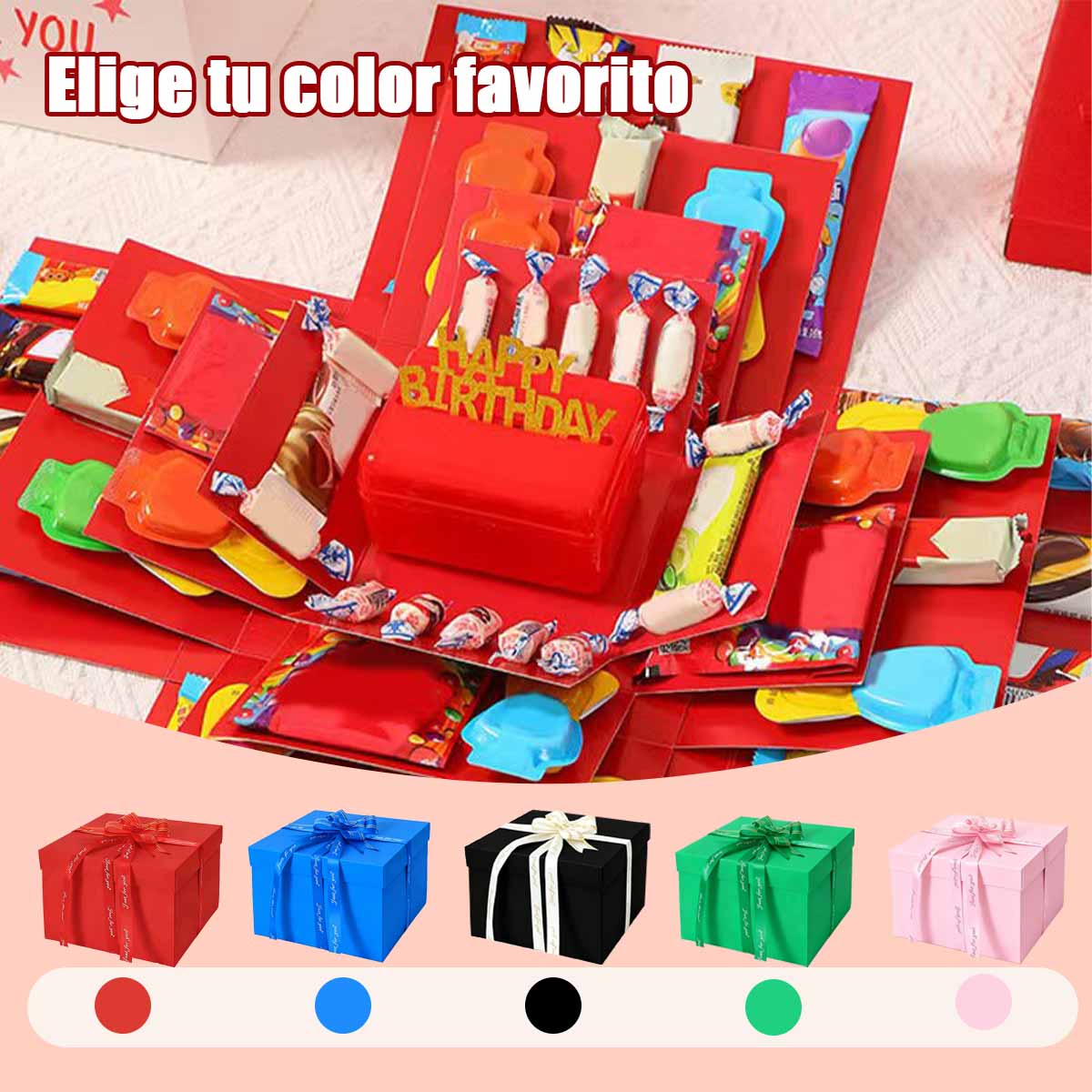 “Caja de explosión sorpresa para regalo de cumpleaños, caja de embalaje de regalo popular, caja vacía para dulces”