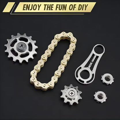 Girator de deget cu lanț și roată dințată, jucărie anti-stres