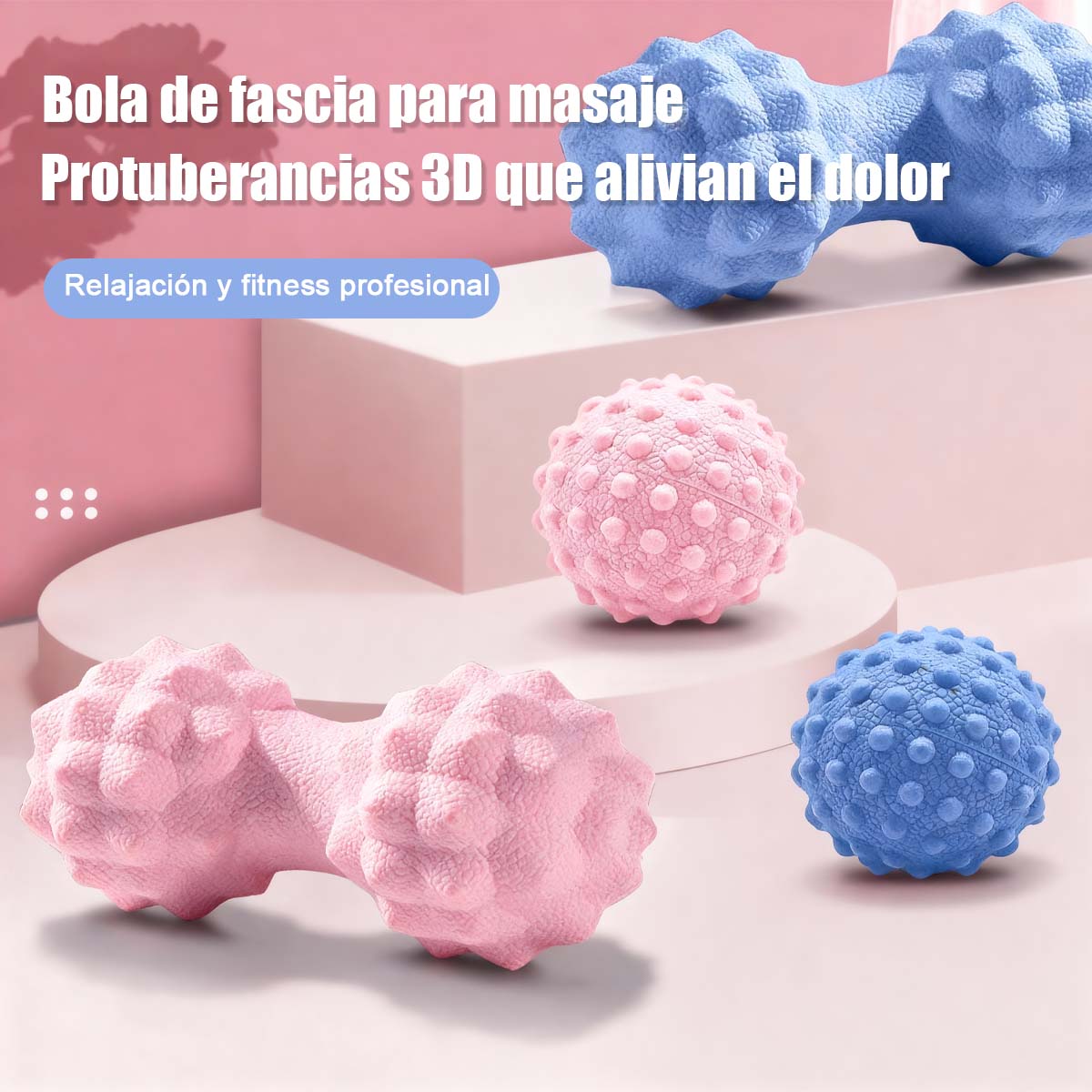 Bola de fasas para fitness y masaje, bola de masaje para cuello, hombros, cintura, piernas y alivio muscular, masaje de planta del pie, bola de cacahuate para yoga y cuidado de la salud.