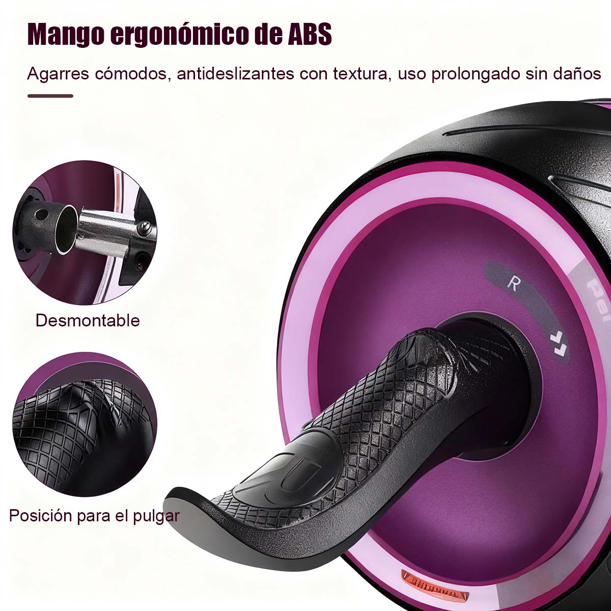 Rueda abdominal de retorno automático para principiantes, rodillo silencioso de entrenamiento de abdominales para uso doméstico.