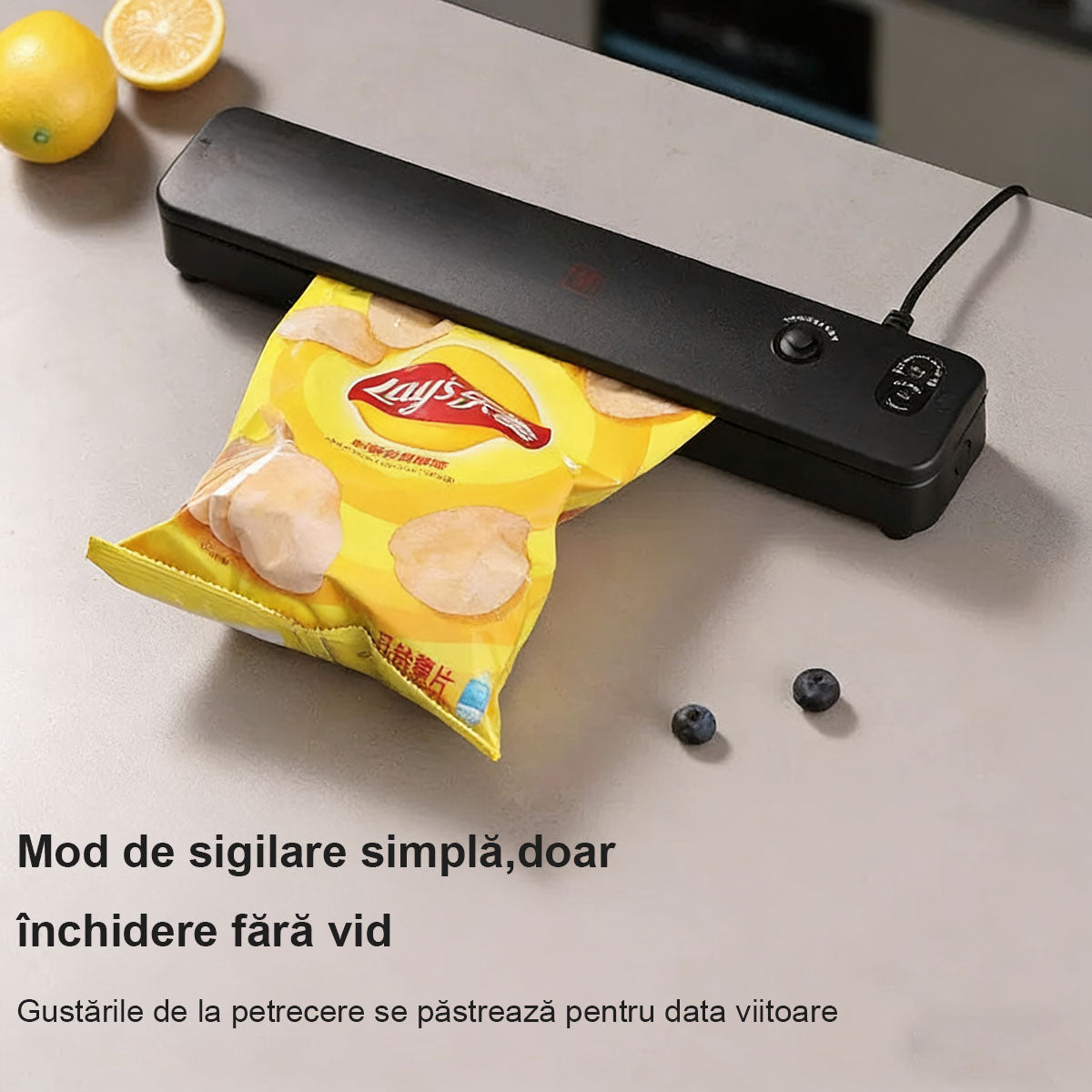 Aparat de ambalat vid pentru uz casnic, mic, automat, cu sigilare, aparat de vidat portabil pentru conservarea alimentelor