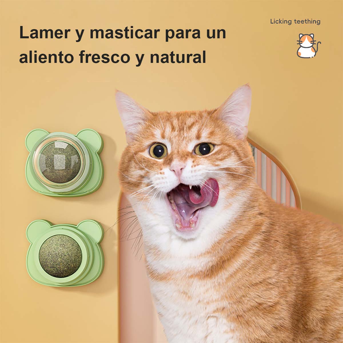 Pelota de hierba gatera, juguete para gatos, limpia dientes y molares, resistente y duradero, para aliviar el aburrimiento y activar la diversión de los gatos y gatitos.
