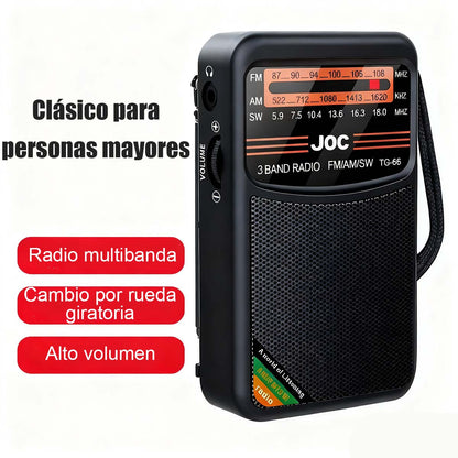 Radio de onda completa y frecuencia total, multifunción con búsqueda automática de emisoras.