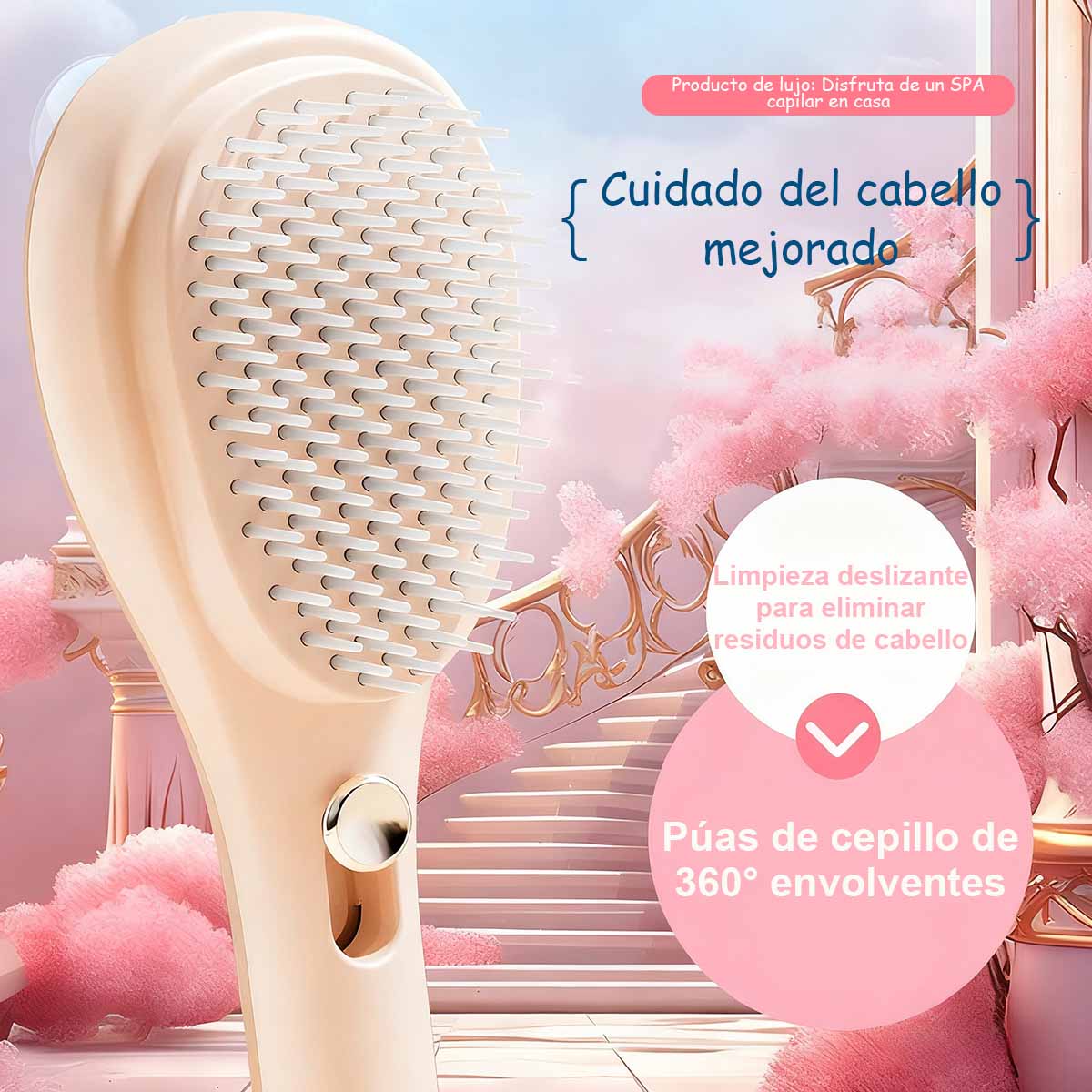 Cepillo portátil y telescópico, peine mágico para masaje, limpia el cuero cabelludo y el cabello roto, antiestático, no daña el cabello, da volumen al cuero cabelludo.