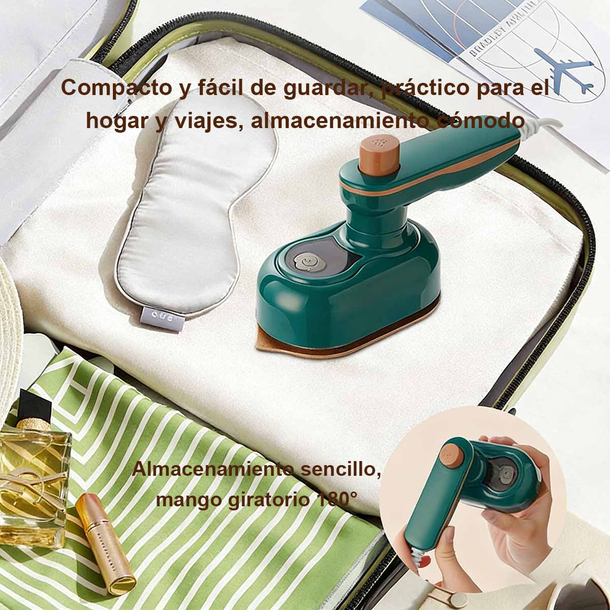 Plancha eléctrica 2 en 1 para uso doméstico - Plancha de mano compacta, con función de planchado en seco y en húmedo, modelo nuevo y plegable.