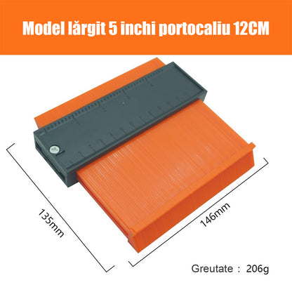 Șablon de contur cu scară de radian imperială – instrument multifuncțional pentru lemn, piatră și auto, copiază instant forme neregulate