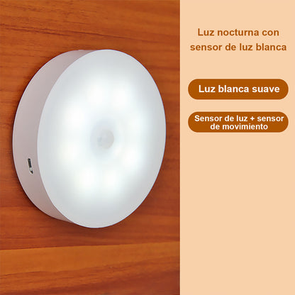 Luz de pared LED con sensor de movimiento, recargable por USB, mini lámpara de noche con interruptor para armario o vestidor, best-seller internacional, luz ambiental con sensor.