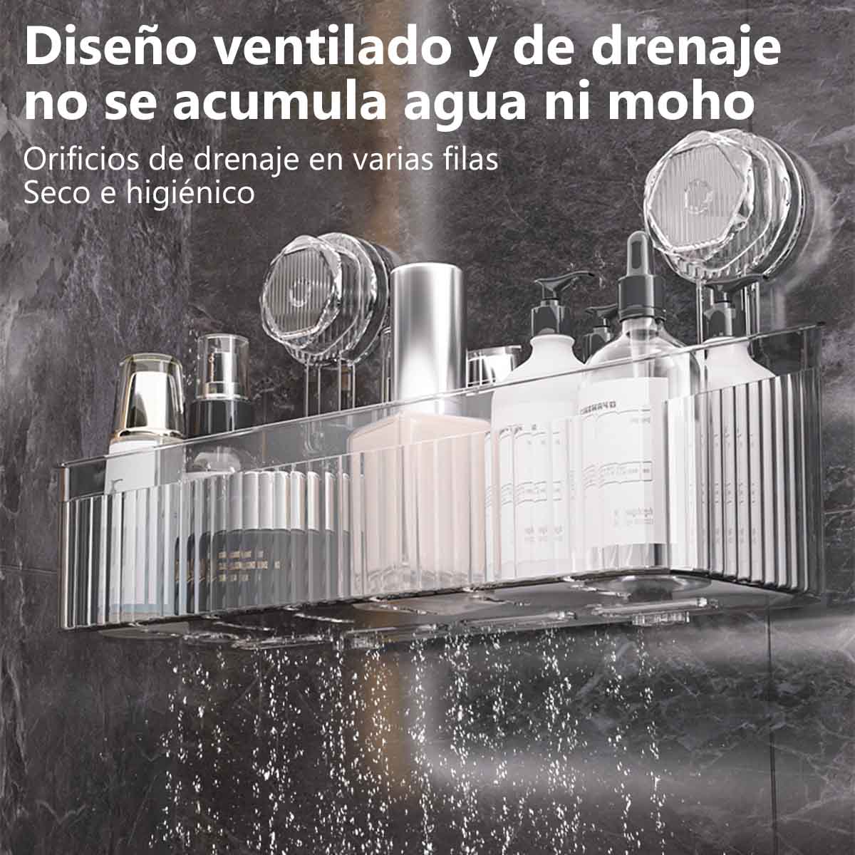 Estantería de baño con ventosas, colgante sin perforación, organizador de almacenamiento para lavabo, mueble colgante para espejo de baño.、