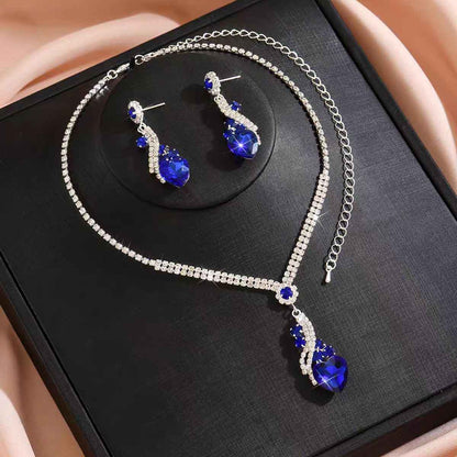 Conjunto de joyas más vendido: collar y pendientes de cristal con diseño geométrico de gota, juego de 2 piezas.