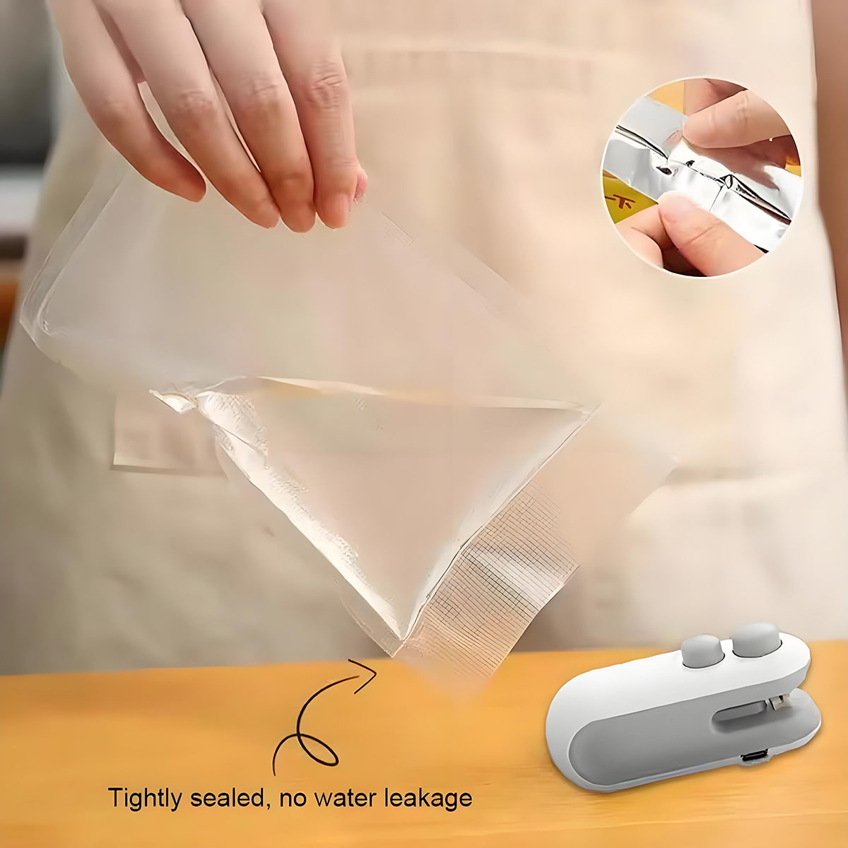 Mașină de sigilat snack-uri, dispozitiv mic pentru uz casnic, sigilator portabil, etanșare manuală pentru pungi de plastic, un mic ajutor în bucătărie.