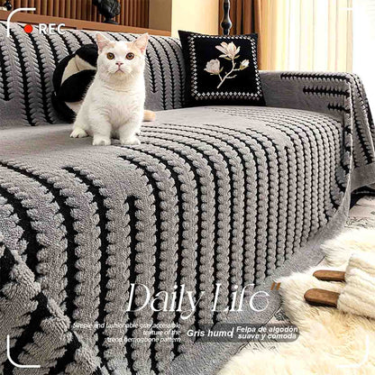 Cubre sofá de peluche grueso de otoño e invierno – tapa completa de alta gama para sala, modelo nuevo, funda tipo capa entera.