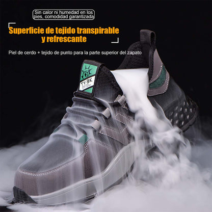 Zapatos de trabajo transpirables, nuevos modelos de seguridad, con punta de acero, resistentes a impactos y perforaciones, antideslizantes, zapatos de protección laboral.