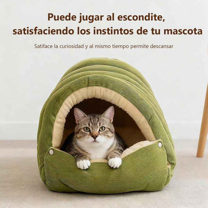 Cama cerrada y desmontable para gatos, tamaño grande y acolchada, cálida para invierno, con sensación de seguridad, apta para todas las estaciones; también se puede usar como cama para perros.
