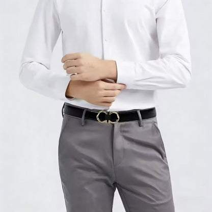 Curea de lux Fila, monogramă, model business pentru bărbați și casual pentru femei, cu cataramă automată