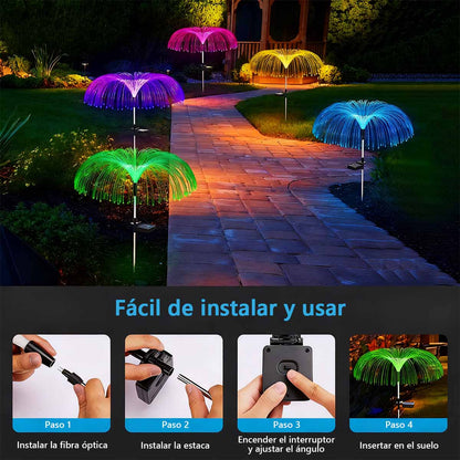 Linterna Solar de Medusa - Efecto Luz Fireworks para Decorar tu Jardín Mágico