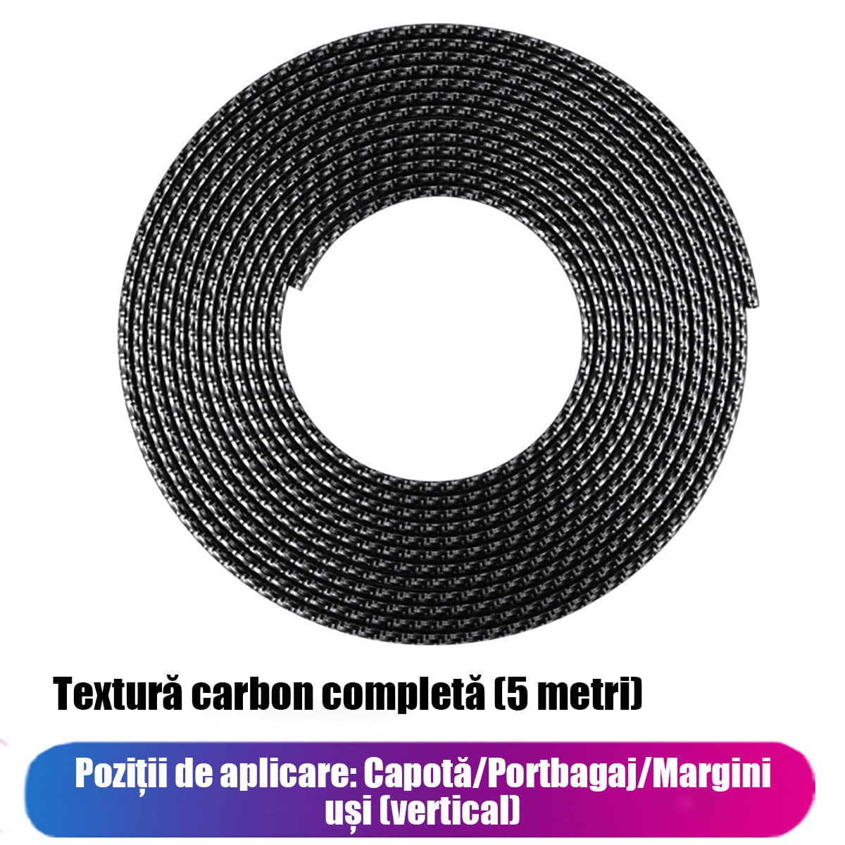 Bandă de protecție anticoliziune pentru ușa auto, protecție laterala anti-zgârieturi, bandă adezivă lucioasă pentru protecție.