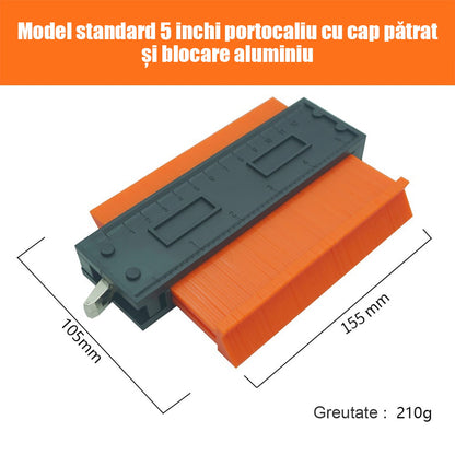 Șablon de contur cu scară de radian imperială – instrument multifuncțional pentru lemn, piatră și auto, copiază instant forme neregulate