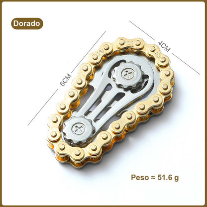 Juguete antiestrés de giroscopio con cadena de engranaje para los dedos.