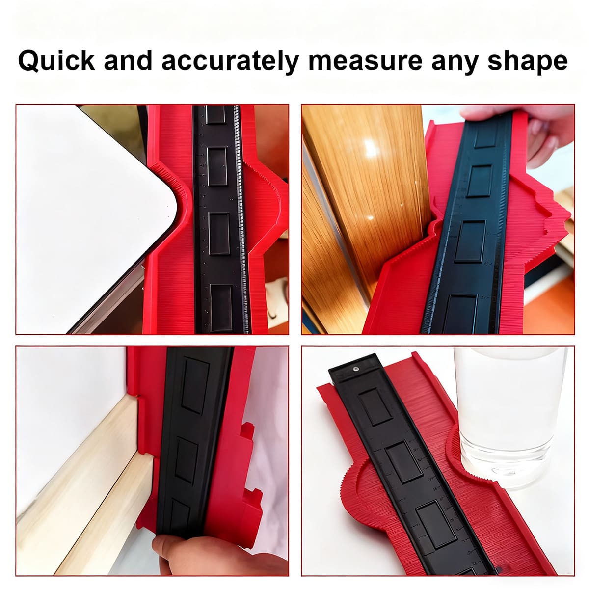 Șablon de contur cu scară de radian imperială – instrument multifuncțional pentru lemn, piatră și auto, copiază instant forme neregulate