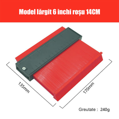 Șablon de contur cu scară de radian imperială – instrument multifuncțional pentru lemn, piatră și auto, copiază instant forme neregulate