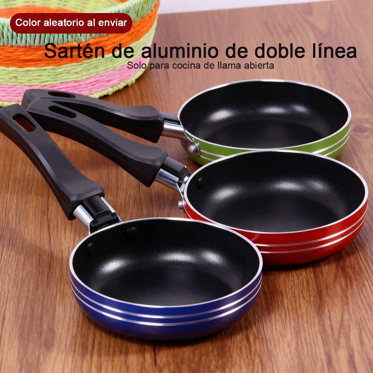 Sartén pequeña antiadherente mini de fondo plano y engrosado para freír huevos y bistecs