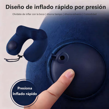 Almohada inflable U de presión en el centro, de gran demanda, almohada de viaje inflable portátil, ideal para exteriores, negocios, uso doméstico o como reposacabezas en el automóvil.