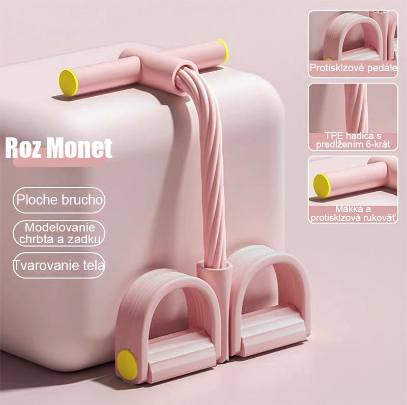 Posilňovací pás s pedálmi - Zázrak na brucho a nohy, 6/4 pásov, pre domácu telocvičňu