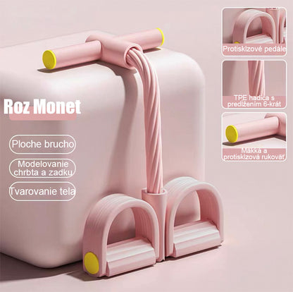 Posilňovací pás s pedálmi - Zázrak na brucho a nohy, 6/4 pásov, pre domácu telocvičňu