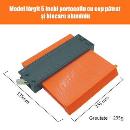 Șablon de contur cu scară de radian imperială – instrument multifuncțional pentru lemn, piatră și auto, copiază instant forme neregulate