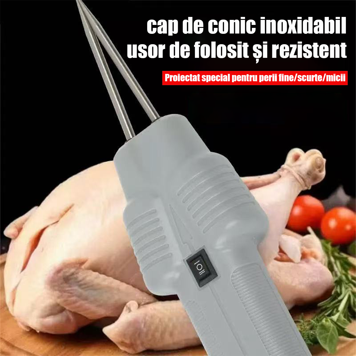 Dispozitiv electric portabil pentru smulgerea penelor de păsări