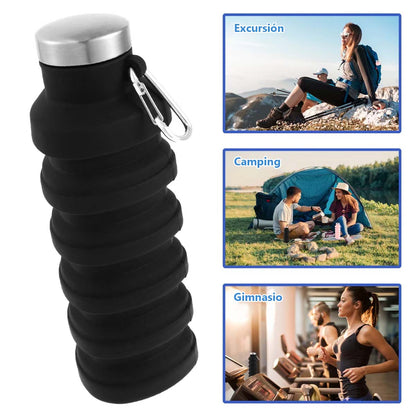 Vaso plegable de silicona para uso diario, bestseller: ideal para deporte y aire libre, botella térmica extensible, resistente a altas temperaturas.