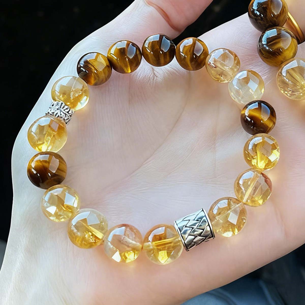 Colección de pulseras para parejas Qiyi – modelo «Gato sin rostro» y ojo de gato blanco, elaboradas con auténtica obsidiana plata; accesorio new-chic para mejores amigas y enamorados.