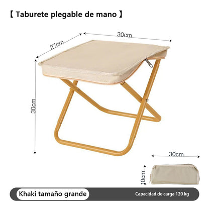 Estuche plegable para bolígrafos con banco portátil tipo banco de paja — bolso creativo que se convierte en mini banco para exteriores, ideal para personas perezosas que desean llevar un asiento miniatura donde quiera que vayan.