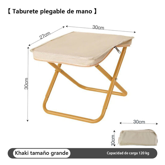 Estuche plegable para bolígrafos con banco portátil tipo banco de paja — bolso creativo que se convierte en mini banco para exteriores, ideal para personas perezosas que desean llevar un asiento miniatura donde quiera que vayan.