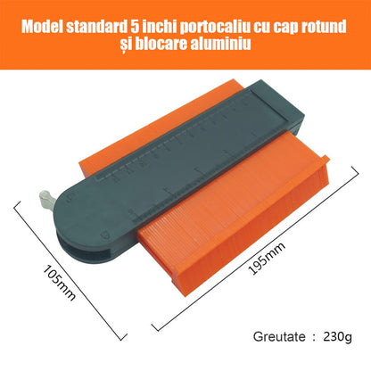 Șablon de contur cu scară de radian imperială – instrument multifuncțional pentru lemn, piatră și auto, copiază instant forme neregulate