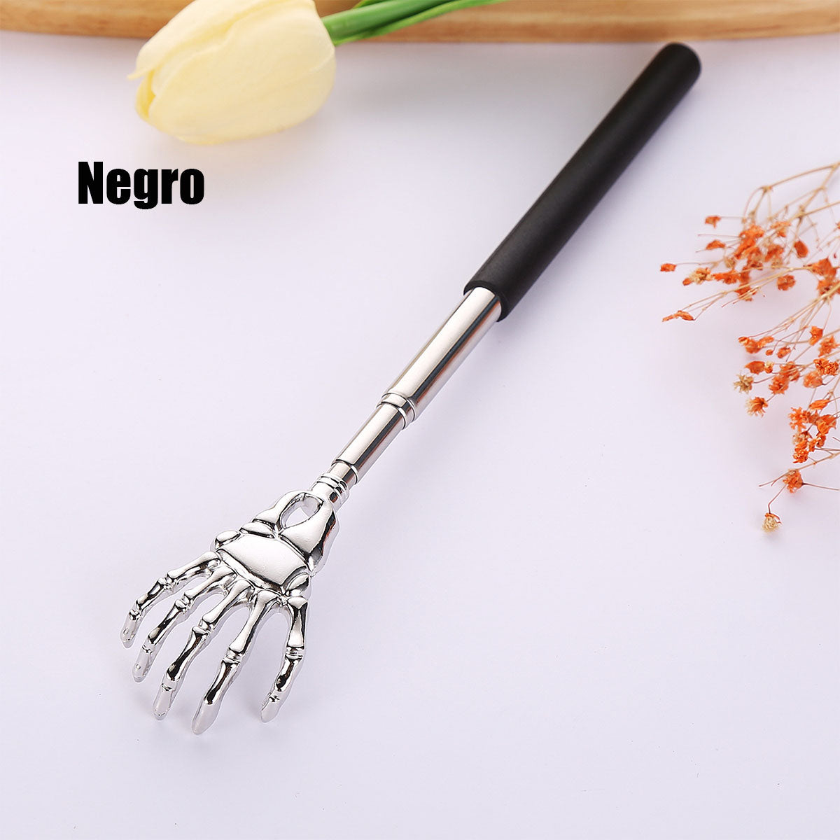 Rascador telescópico de acero inoxidable — masajeador doméstico, práctico “no necesito ayuda”, ideal para personas mayores.