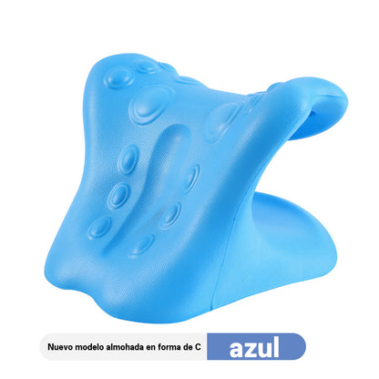 Almohada de masaje cervical en forma de C para uso doméstico, estiramiento por gravedad y presión de dedos, masajeador cervical para cuello y hombros.
