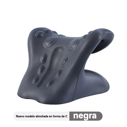 Almohada de masaje cervical en forma de C para uso doméstico, estiramiento por gravedad y presión de dedos, masajeador cervical para cuello y hombros.
