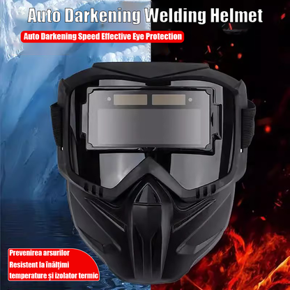 Mască de proteză pentru sudură, cu întunecare automată, pentru față completă, anti-lumină puternică, anti-căldură, model separat, respirabilă, termoizolantă și protecție oculară.