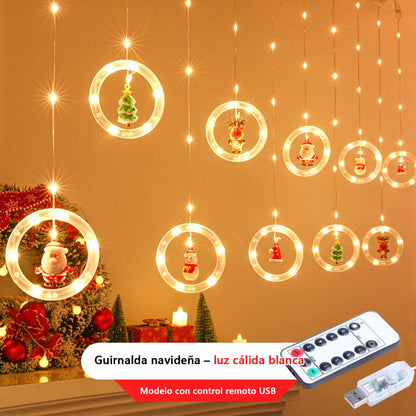 Luces de estrella para decoración navideña, guirnalda luminosa LED para habitación, cortinas y ambiente festivo