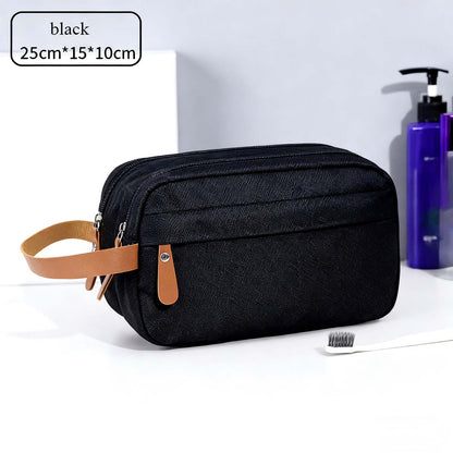 Bolso de aseo de alta gama, gran capacidad, bolso de mano portátil para viajes, con compartimentos organizadores, estuche para maquillaje.