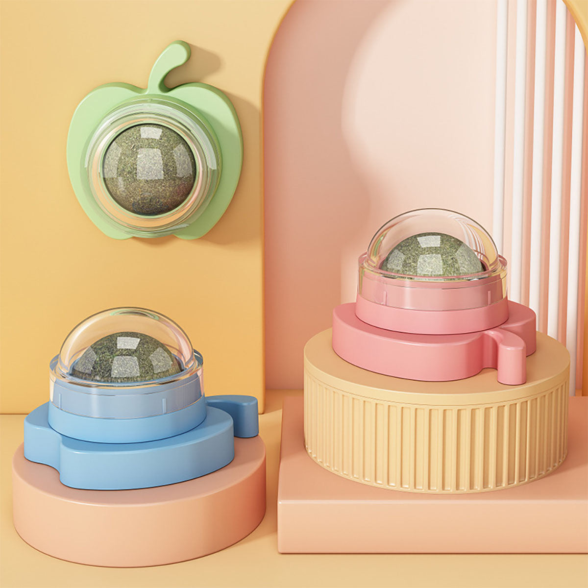 Pelota de hierba gatera, juguete para gatos, limpia dientes y molares, resistente y duradero, para aliviar el aburrimiento y activar la diversión de los gatos y gatitos.