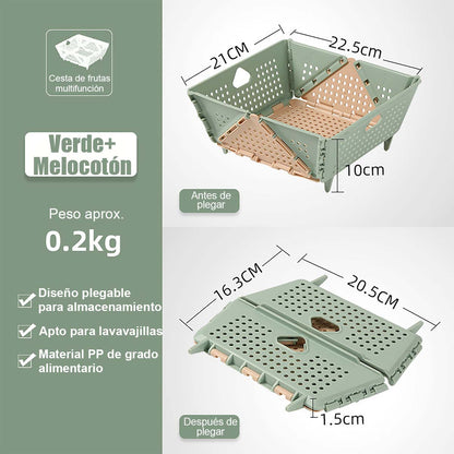 Nueva bandeja plegable para lavar verduras y frutas, canasta colador, estante de drenaje para el borde del fregadero de cocina, ¡tu ayudante perfecto para lavar frutas y verduras!